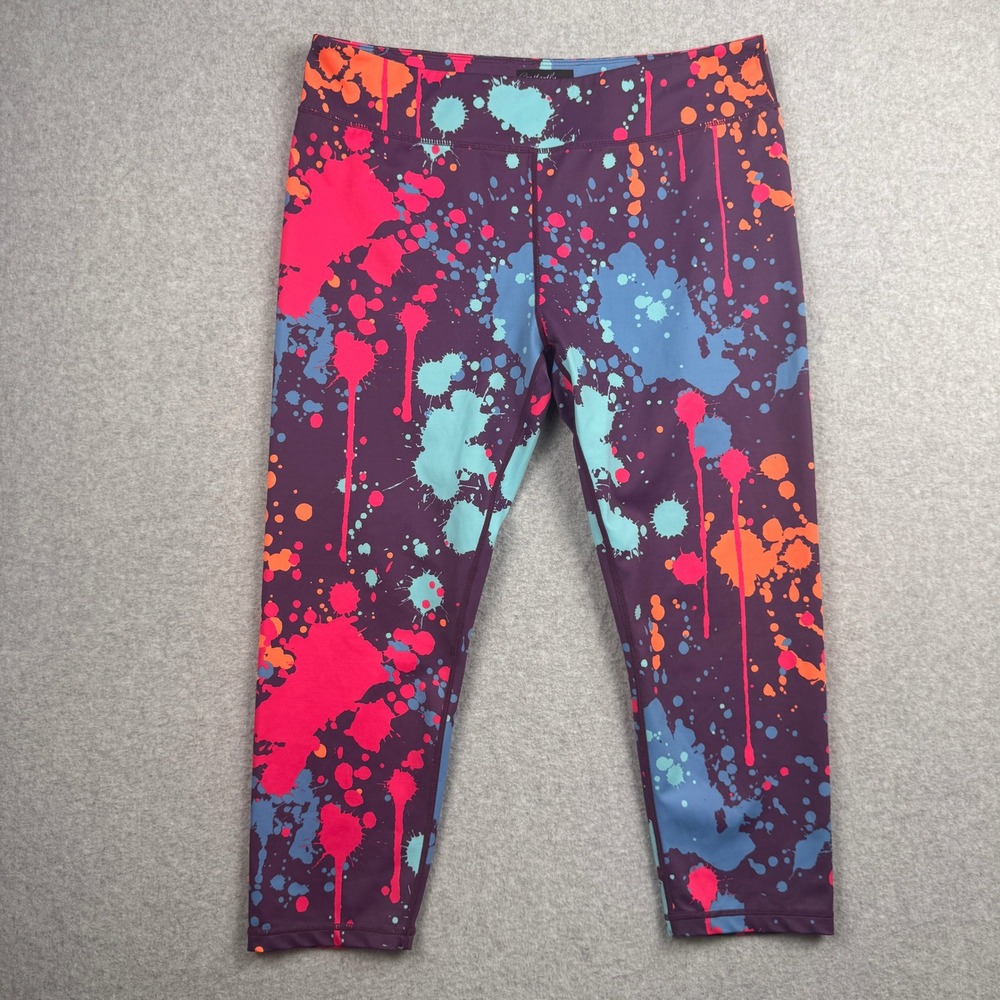 CVG Constantly Varied Gear Leggings Womens XL Crop Paint Splatter Gym Workout
